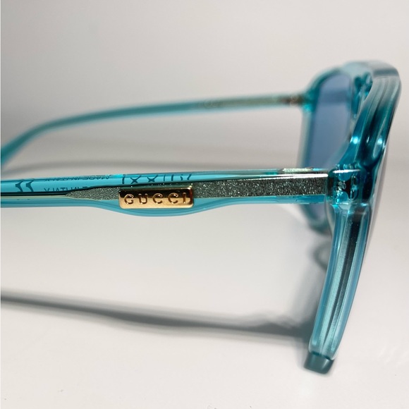 Gucci Mens Aviator Light Blue Sunglasses GG0262S - Picture 2 of 4